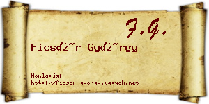 Ficsór György névjegykártya