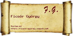 Ficsór György névjegykártya