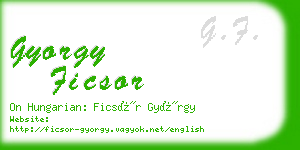 gyorgy ficsor business card